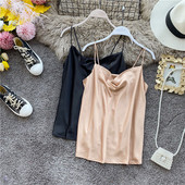 Modern női szatén felső, vékony pántokkal, négy színben