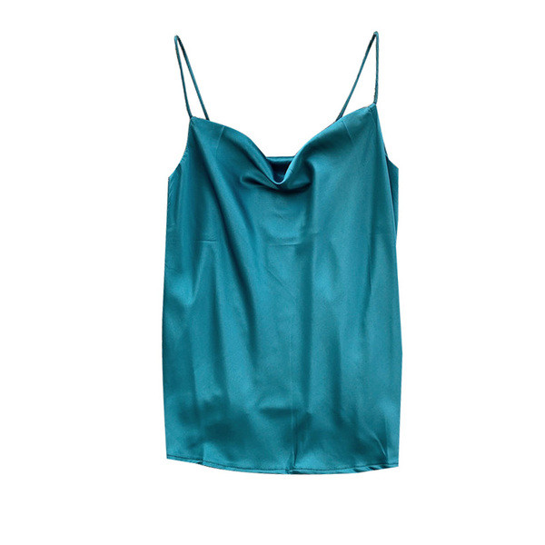 Modern női szatén felső, vékony pántokkal, négy színben