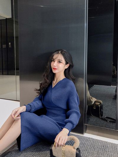 Női kötött blúz és szoknya szett több színben