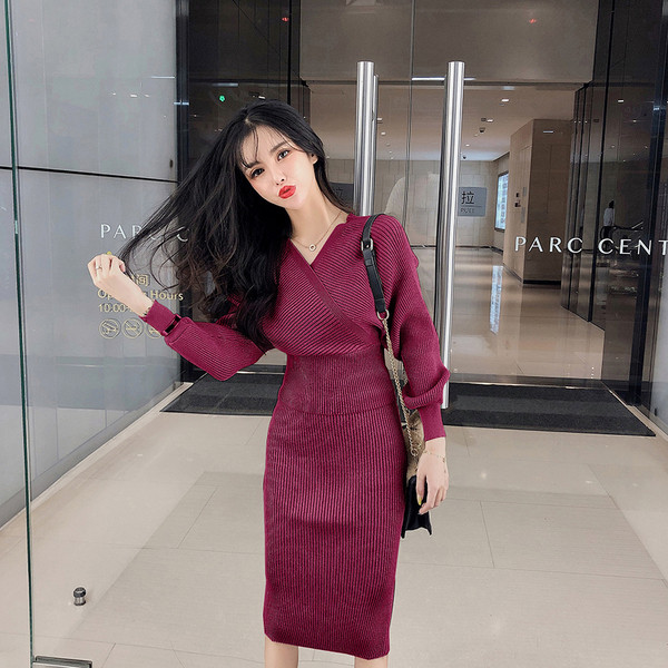 Női kötött blúz és szoknya szett több színben