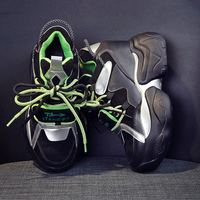 Női sport- és alkalmi tornacipő magas talppal és színes nyakkendőkkel