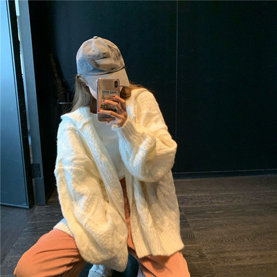 Női topikus hosszú kardigán három színben kapucnival