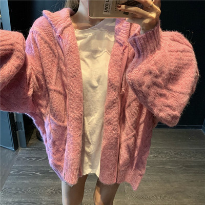 Női topikus hosszú kardigán három színben kapucnival