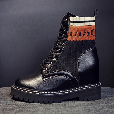 Női téli csizma fűzős öko bőrből, fekete színben