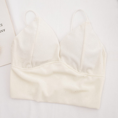 Γυναικείο αμάνικο σε πέντε χρώματα με λεπτούς ιμάντες και V-neck