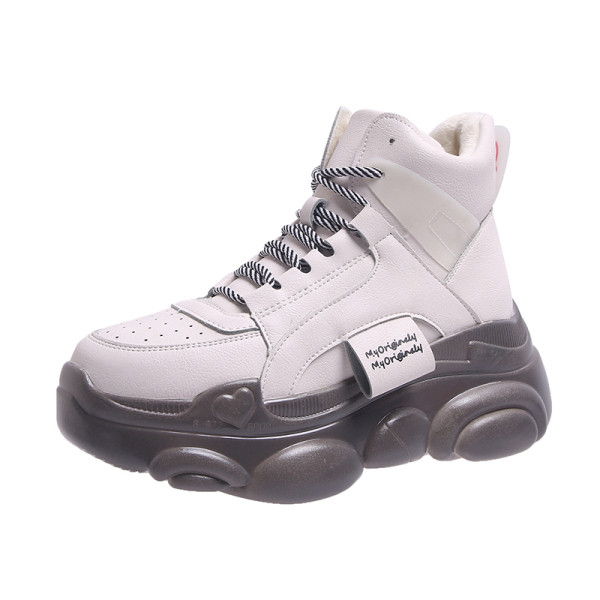 Γυναικεία αθλητικά χειμερινά παπούτσια σε λευκό, μαύρο και γκρι χρώμα