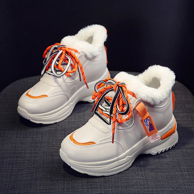 Női téli tornacipő magas talppal, puha béléssel, három színben