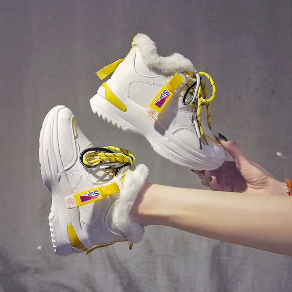 Női téli tornacipő magas talppal, puha béléssel, három színben