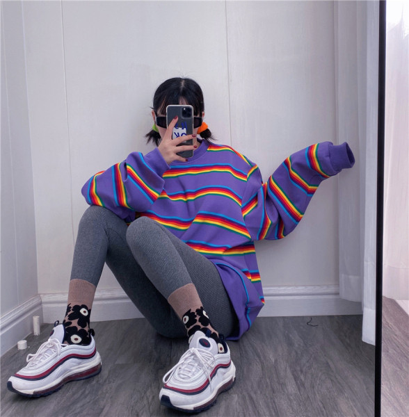 Γυναικεία casual μπλούζα φαρδύ μοντέλο με οβάλ λαιμόκοψη