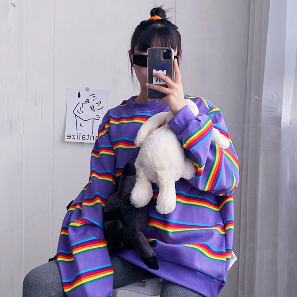 Γυναικεία casual μπλούζα φαρδύ μοντέλο με οβάλ λαιμόκοψη