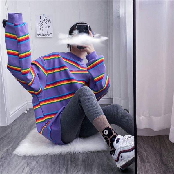 Γυναικεία casual μπλούζα φαρδύ μοντέλο με οβάλ λαιμόκοψη