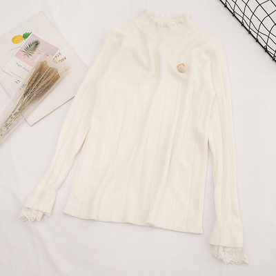 Alkalmi női blúz magas gallérral és csipkével, hat színben