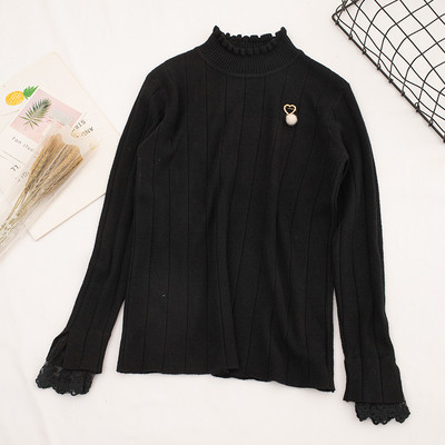 Alkalmi női blúz magas gallérral és csipkével, hat színben