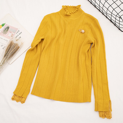 Alkalmi női blúz magas gallérral és csipkével, hat színben