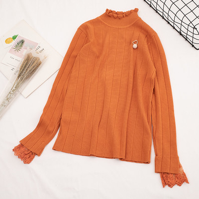 Alkalmi női blúz magas gallérral és csipkével, hat színben