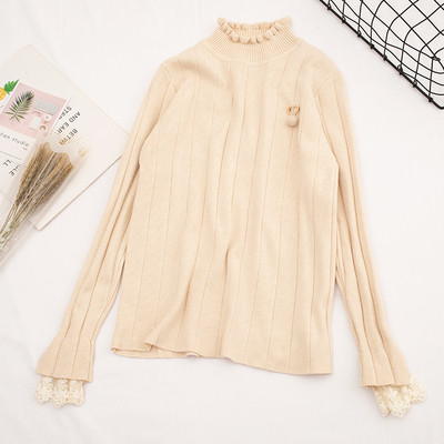 Alkalmi női blúz magas gallérral és csipkével, hat színben