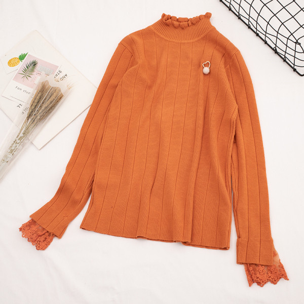 Alkalmi női blúz magas gallérral és csipkével, hat színben