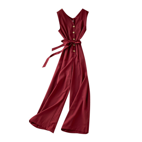 Κομψές γυναικείες ολοσομες φόρμες με κουμπιά και κορδόνια σε τέσσερα χρώματα