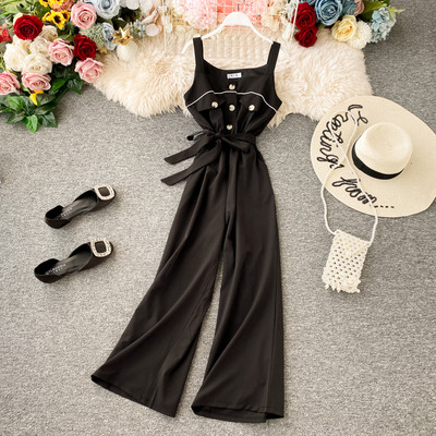 Μοντέρνες γυναικείες ολόσωμες φόρμες με λεπτές λωρίδες και ζώνη σε διάφορα χρώματα