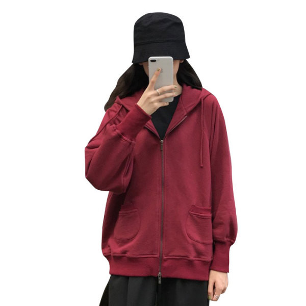 Γυναικέιο φούερ σε δύο χρώματα με κουκούλα και κουμπιά