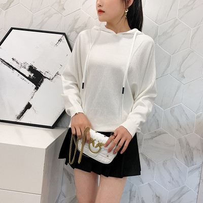 Γυναικείο πουλόβερ με κουκούλα και μακρύ μανίκι σε διάφορα χρώματα