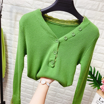 Νέο μοντέλο καθημερινή γυναικεία μπλούζα από δαντέλα και κουμπιά με λαιμόκοψη σε διάφορα χρώματα