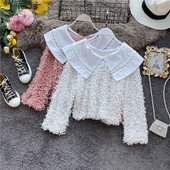 Καθημερινή γυναικεία μπλούζα με οβάλ λαιμόκοψη και μακρύ μανίκι σε μαύρο, μπεζ και ροζ χρώμα