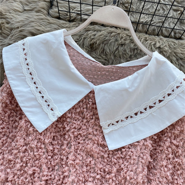 Καθημερινή γυναικεία μπλούζα με οβάλ λαιμόκοψη και μακρύ μανίκι σε μαύρο, μπεζ και ροζ χρώμα