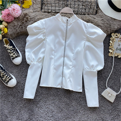 Modern női blúz hosszú ujjal és cipzárral több színben