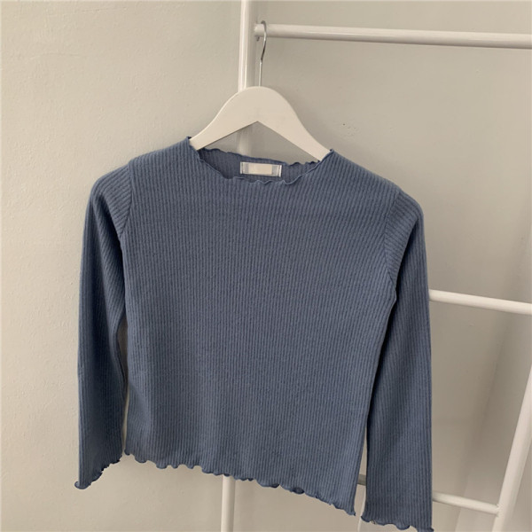 Κορυφαία γυναικεία κοντή μπλούζα σε διάφορα χρώματα με μακριά μανίκια