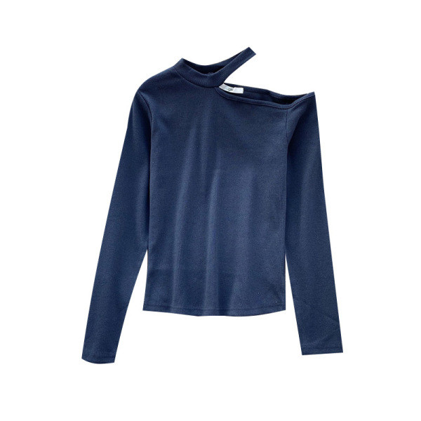 Modern női blúz csupasz váll és hosszú ujjú öt színben