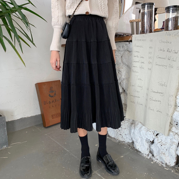 Fusta dama cu croiala casual in doua culori gri si negru