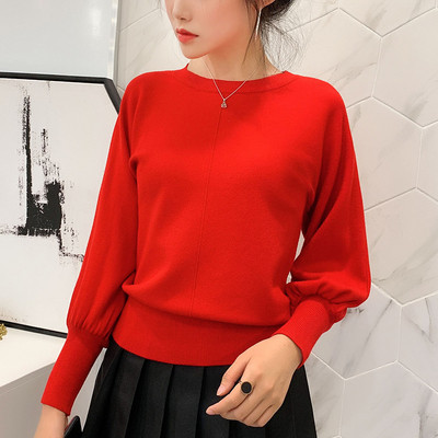 Μοντέρνο γυναικείο φούτερ με στρογγυλή λαιμόκοψη και μακρύ μανίκι - σε λευκό, πράσινο, μαύρο κόκκινο, ροζ και κίτρινο χρώμα