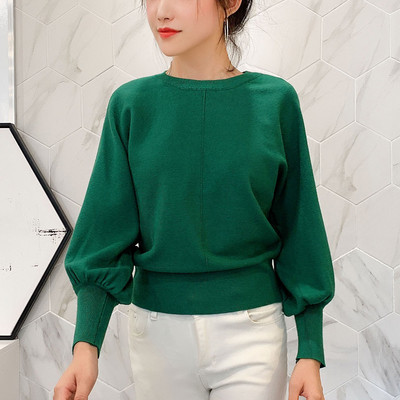 Μοντέρνο γυναικείο φούτερ με στρογγυλή λαιμόκοψη και μακρύ μανίκι - σε λευκό, πράσινο, μαύρο κόκκινο, ροζ και κίτρινο χρώμα