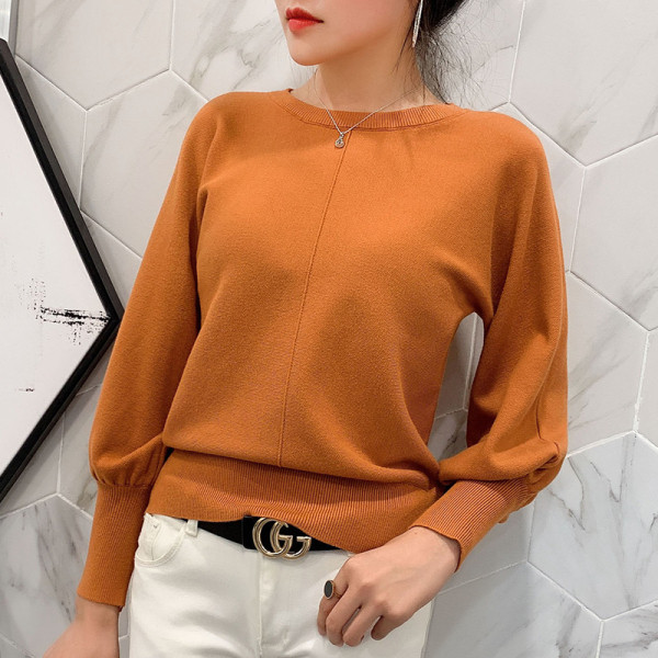 Μοντέρνο γυναικείο φούτερ με στρογγυλή λαιμόκοψη και μακρύ μανίκι - σε λευκό, πράσινο, μαύρο κόκκινο, ροζ και κίτρινο χρώμα