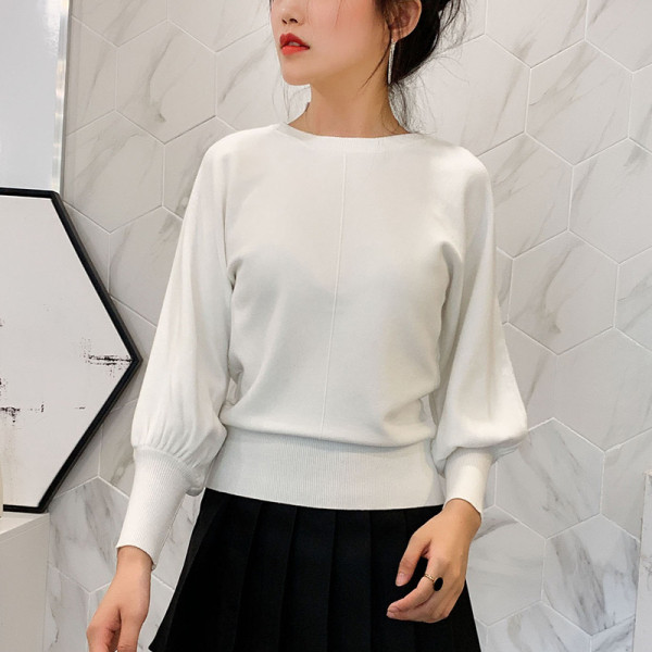 Μοντέρνο γυναικείο φούτερ με στρογγυλή λαιμόκοψη και μακρύ μανίκι - σε λευκό, πράσινο, μαύρο κόκκινο, ροζ και κίτρινο χρώμα