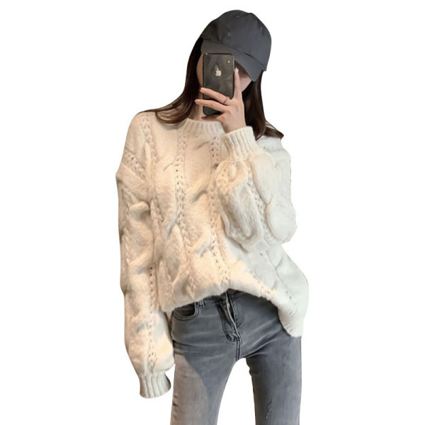 Μοντέρνο γυναικείο πουλόβερ με κοντό μανίκι με ωοειδές ντεκολτέ