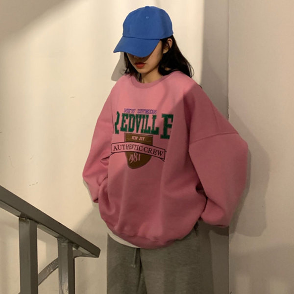 Γυναικεία φαρδιά καθημερινή μπλούζα σε δύο χρώματα με γράμματα