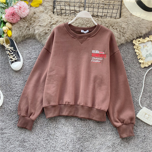 Γυναικεία casual μπλούζα με εκτυπώσεις και οβάλ λαιμόκοψη σε διάφορα χρώματα