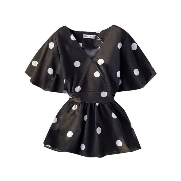 Alkalmi női blúz rövid ujjal és spitz nyakkivágással öt színben