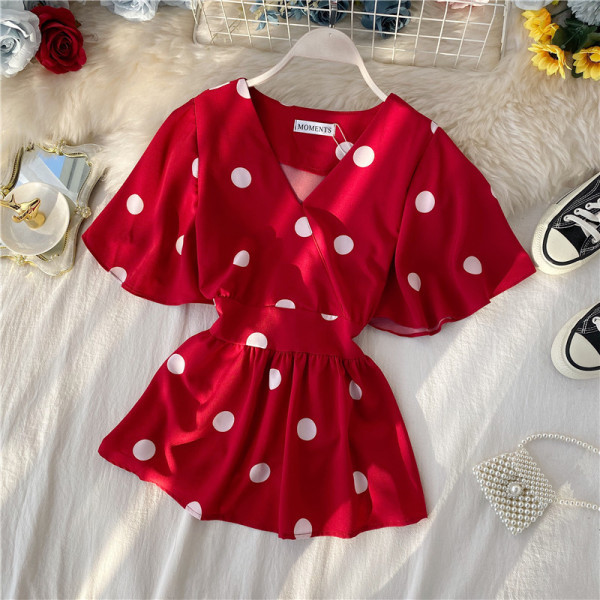 Alkalmi női blúz rövid ujjal és spitz nyakkivágással öt színben