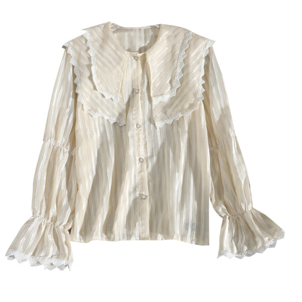 Lezser női sifon ing gombokkal és csipkével, három színben