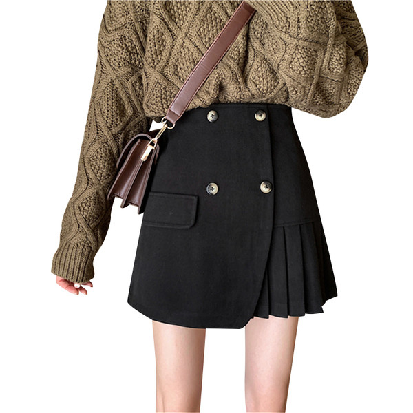 Κομψή γυναικεία σύντομη φούστα σε μαύρο και λευκό χρώμα 