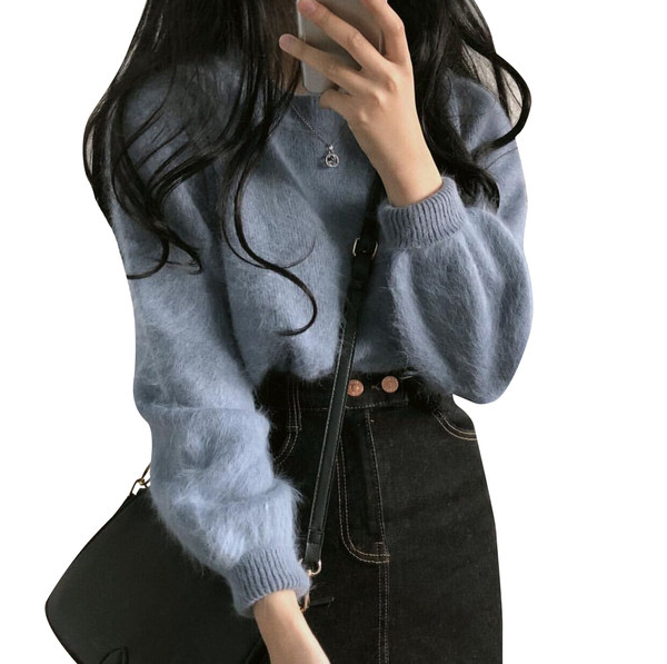 Aktuális kék-fehér női blúz, hosszú ujjal