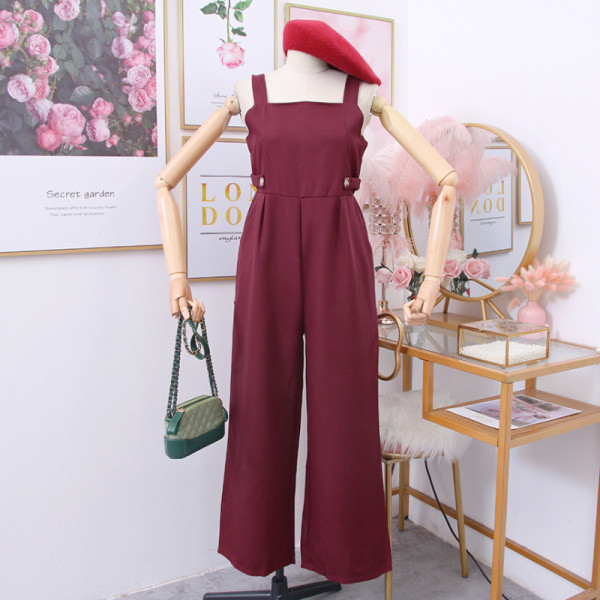 Salopeta de dama model nou cu bretele in culorile verde, visiniu si negru