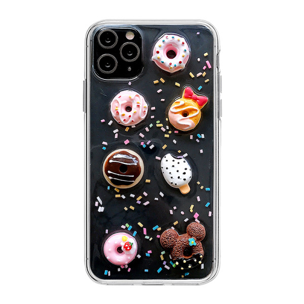 Διαφανής θήκη από σιλικόνη για το Iphone 11 Pro Max με τρισδιάστατα στοιχεία στο πίσω μέρος