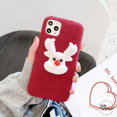 Χριστουγεννιάτικη θήκη  με ελάφι 3D Element σε μπορντό χρώμα για το Iphone 11 Pro Max