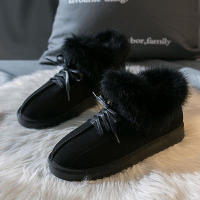 Női téli cipő puha béléssel és bézs, fekete és szürke pehelyszínnel