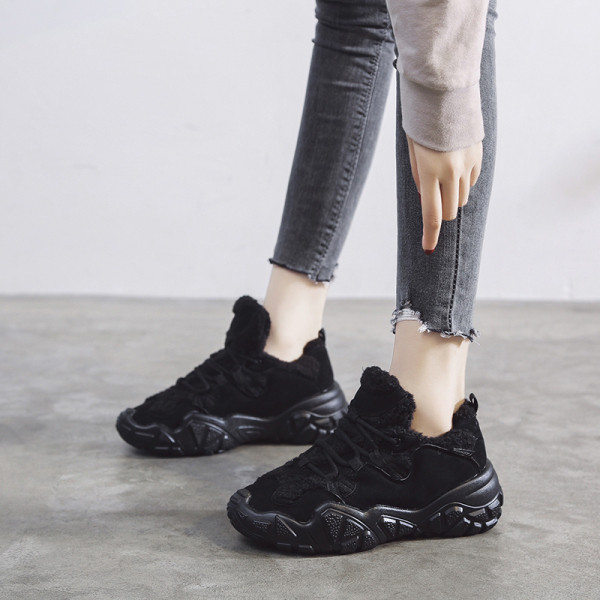 Γυναικεία casual αθλητικά παπούτσια με μαλακή σόλα σε μπλε και μαύρο χρώμα