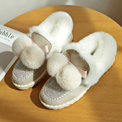 Χειμερινά γυναικεία παπούτσια με επίπεδη σόλα και διακοσμητικές πέτρες σε διάφορα χρώματα